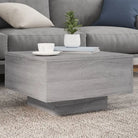 Moderne salontafel met LED-verlichting en duurzaam bewerkt hout - Grijs sonoma / 55 x 55 x 31 cm / 1 - Salontafels