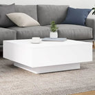 Moderne salontafel met LED-verlichting en duurzaam bewerkt hout - Wit / 80 x 80 x 31 cm / 1 - Salontafels