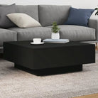 Moderne salontafel met LED-verlichting en duurzaam bewerkt hout - Zwart / 80 x 80 x 31 cm / 1 - Salontafels