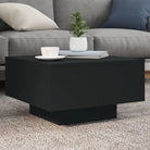 Moderne salontafel met LED-verlichting en duurzaam bewerkt hout - Zwart / 55 x 55 x 31 cm / 1 - Salontafels