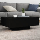 Moderne salontafel met LED-verlichting en duurzaam bewerkt hout - Zwart / 85 x 55 x 31 cm / 1 - Salontafels