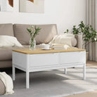 Moderne salontafel met massief grenenhout en houten poten - Salontafels