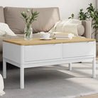 Moderne salontafel met massief grenenhout en houten poten - Salontafels