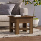 Moderne Salontafel met Opbergvak in Bewerkt Hout - bruin eikenkleur / 55 x 55 x 42 cm / 1 - Salontafels