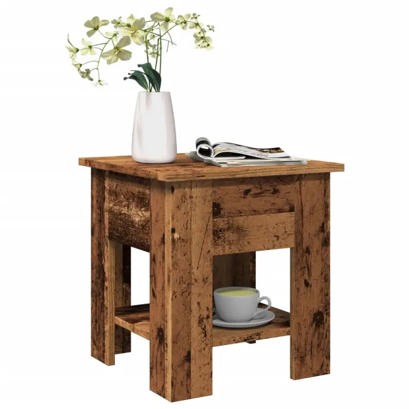 Moderne Salontafel met Opbergvak in Bewerkt Hout - Oud hout / 40 x 40 x 42 cm / 1 - Salontafels