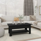 Moderne Salontafel met Opbergvak in Bewerkt Hout - Zwart / 102 x 55 x 42 cm / 1 - Salontafels