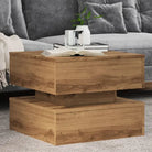 Moderne salontafel met RGB LED-verlichting en duurzaam bewerkt hout - artisian oak / 1 / 50 cm - Salontafels