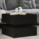 Moderne salontafel met RGB LED-verlichting en duurzaam bewerkt hout - Zwart / 1 / 50 cm - Salontafels