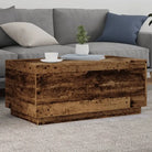 Moderne salontafel met RGB LED-verlichting en duurzaam bewerkt hout - Oud hout / 1 / 90 cm - Salontafels