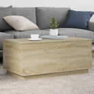 Moderne salontafel met RGB LED-verlichting en duurzaam bewerkt hout - Sonoma eiken / 1 / 90 cm - Salontafels