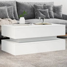 Moderne salontafel met RGB LED-verlichting en duurzaam bewerkt hout - Wit / 1 / 90 cm - Salontafels