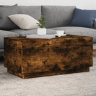 Moderne salontafel met RGB LED-verlichting en duurzaam bewerkt hout - Gerookt eiken / 1 / 90 cm - Salontafels
