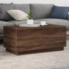 Moderne salontafel met RGB LED-verlichting en duurzaam bewerkt hout - bruin eikenkleur / 1 / 90 cm - Salontafels