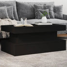 Moderne salontafel met RGB LED-verlichting en hoogwaardig bewerkt hout - Zwart / 1 / 90 cm - Salontafels