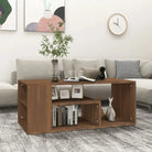 Moderne salontafel van bewerkt hout met opbergruimte - bruin eikenkleur / 1 - Salontafels