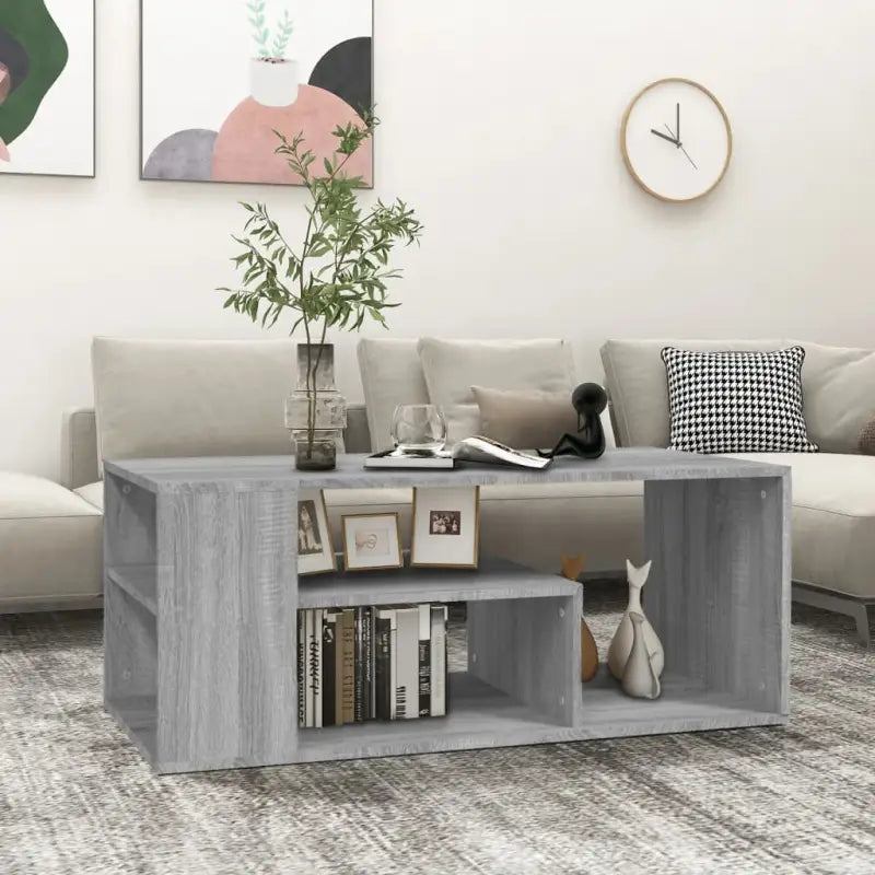 Moderne salontafel van bewerkt hout met opbergruimte - Grijs sonoma / 1 - Salontafels