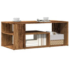 Moderne salontafel van bewerkt hout met opbergruimte - Oud hout / 1 - Salontafels