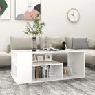 Moderne salontafel van bewerkt hout met opbergruimte - Salontafels