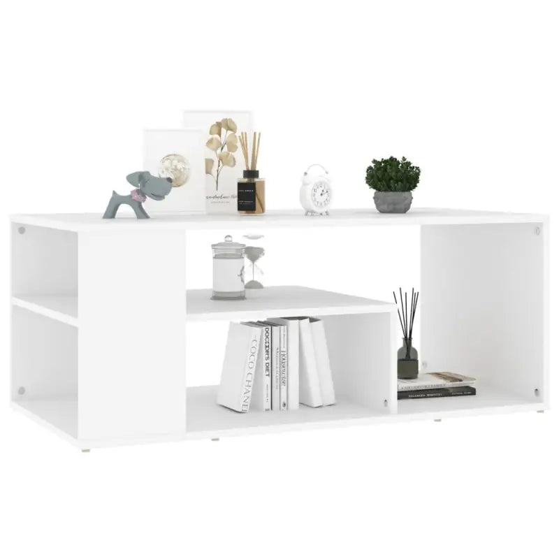 Moderne salontafel van bewerkt hout met opbergruimte - Salontafels