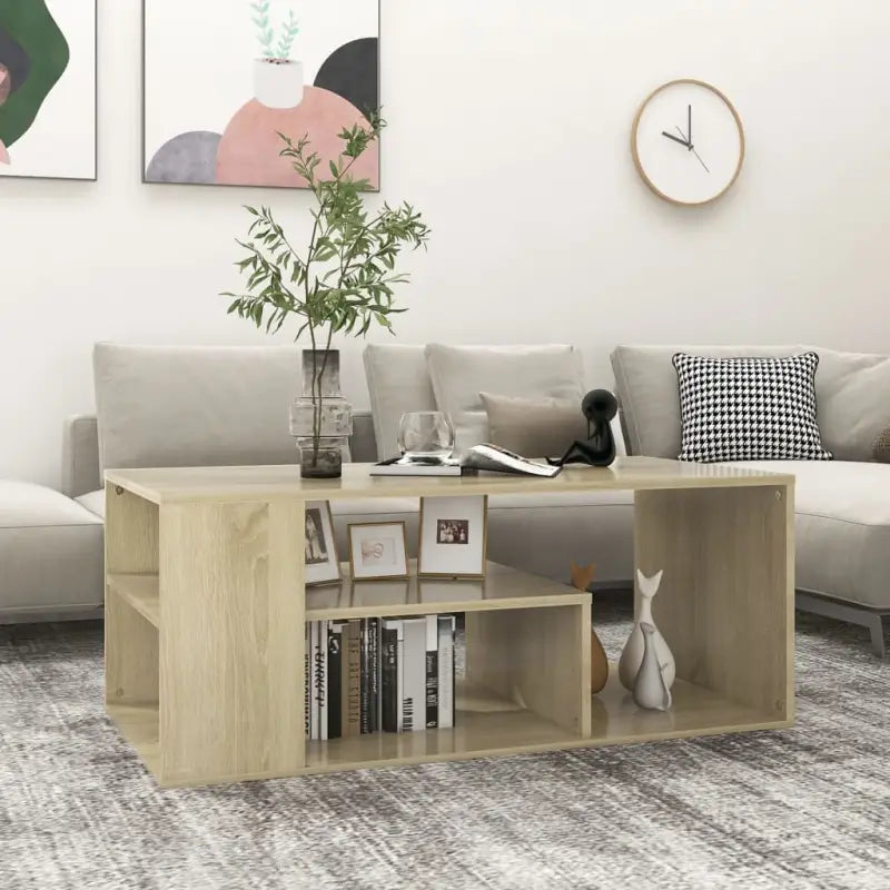 Moderne salontafel van bewerkt hout met opbergruimte - Sonoma eiken / 1 - Salontafels