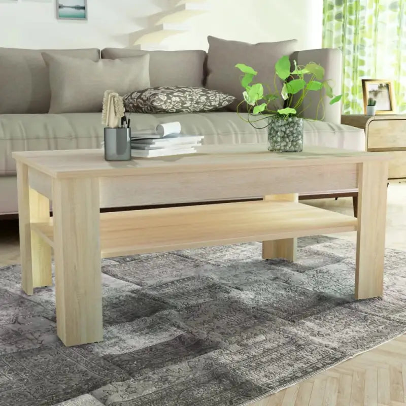 Moderne salontafel van bewerkt hout met PVC-randen - Eiken / 1 - Salontafels