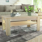 Moderne salontafel van bewerkt hout met PVC-randen - Salontafels