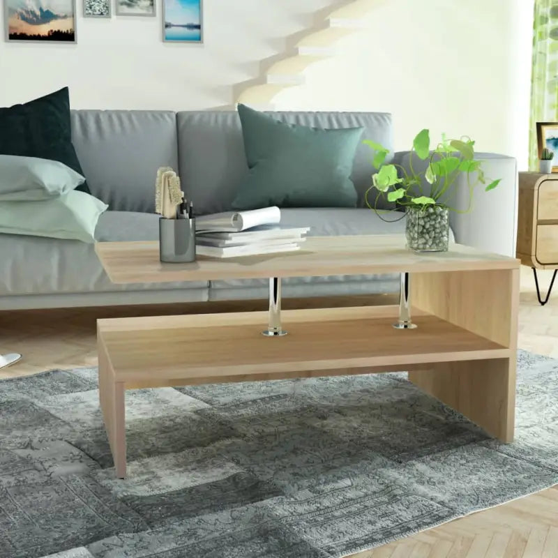 Moderne salontafel van bewerkt hout met PVC-randen - Salontafels