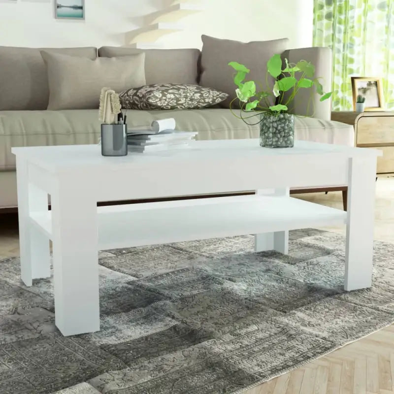 Moderne salontafel van bewerkt hout met PVC-randen - Wit / 1 - Salontafels