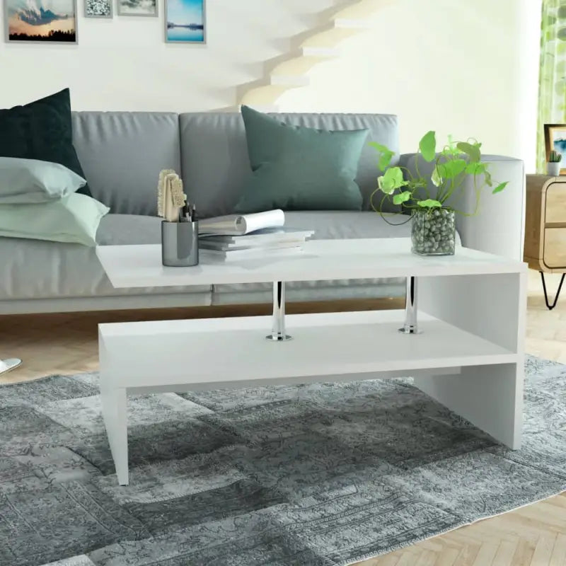 Moderne salontafel van bewerkt hout met PVC-randen - Wit / 1 - Salontafels