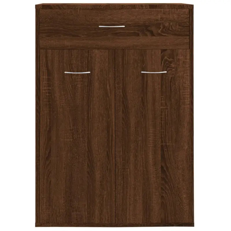 Moderne schoenenkast in bewerkt hout voor een nette entree - bruin eikenkleur / 1 - Schoenenrekken