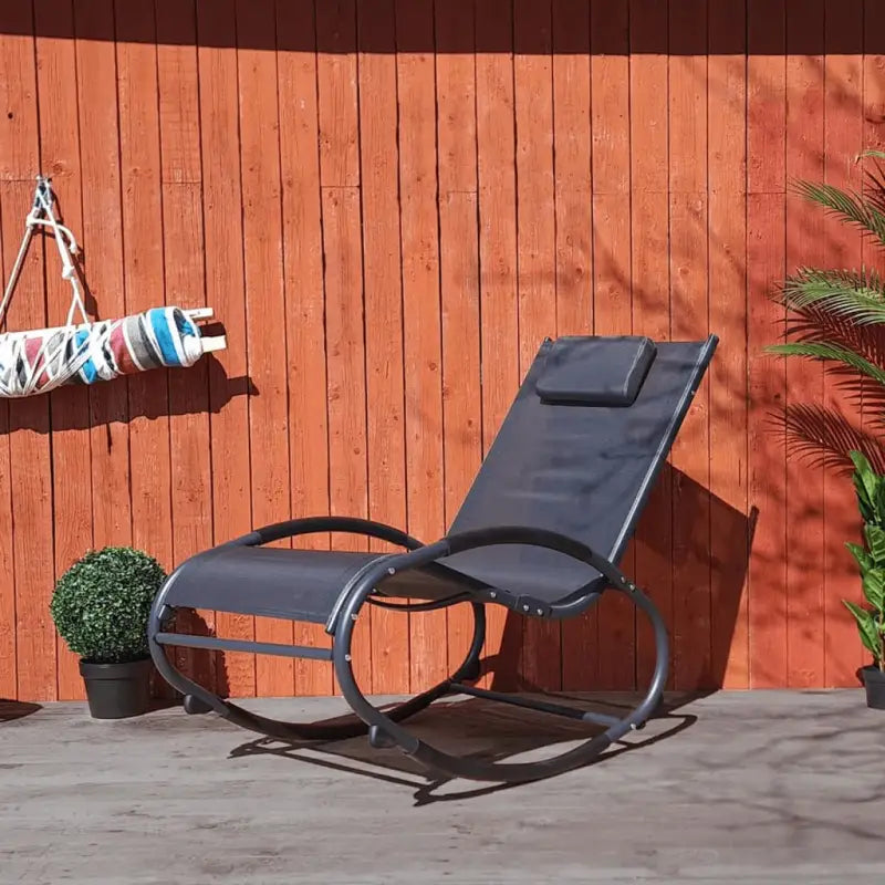 Moderne Schommelstoel met Hoofdsteun van ProGarden - Donkergrijs / 1 - Schommelstoelen