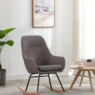 Moderne schommelstoel met zacht bekleding en stabiel metalen frame - Lichtgrijs / 1 - Schommelstoelen