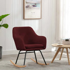Moderne schommelstoel met zacht stof en stabiel metalen frame - Wijnrood / 1 - Schommelstoelen