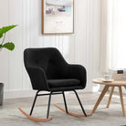 Moderne schommelstoel met zacht stof en stabiel metalen frame - Zwart / 1 - Schommelstoelen