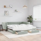 Moderne slaapbank met onderschuifbed voor praktische woon- en slaapkamer - Lichtgrijs / 100 x 200 cm