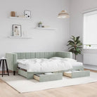 Moderne slaapbank met onderschuifbed voor praktische woon- en slaapkamer - Lichtgrijs / 80 x 200 cm