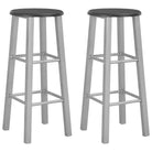 Moderne stalen barkrukken set van 2 voor eetkamer en bar - Zwart en zilver / 2 - Barkrukken