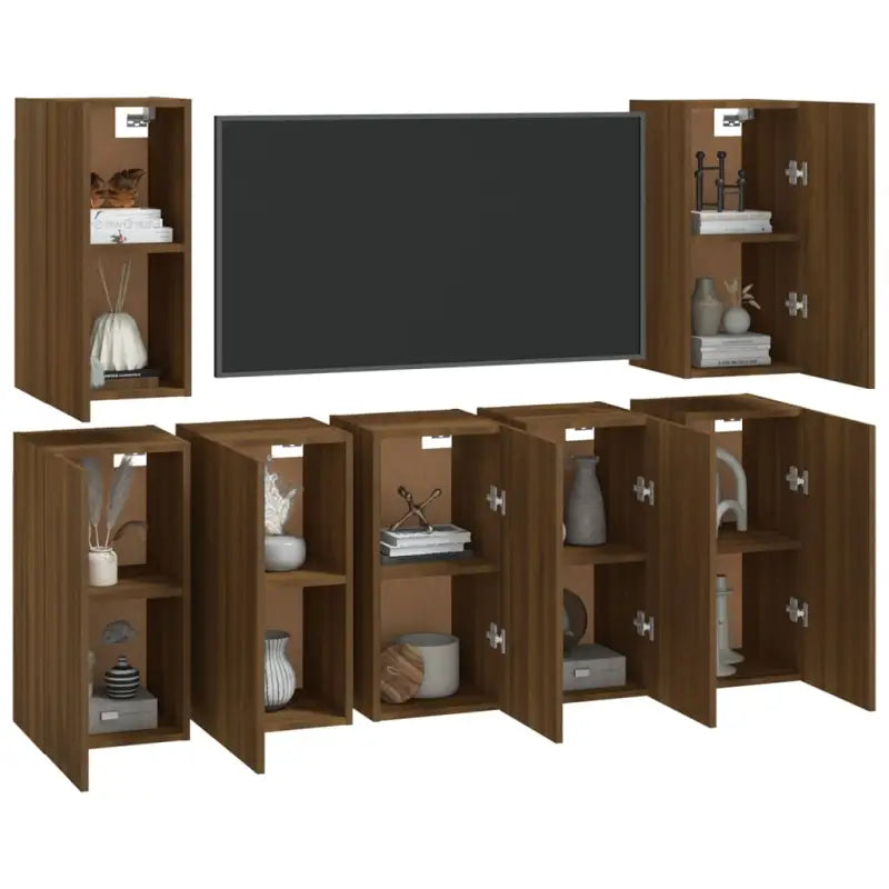 Moderne stijl hangende tv-meubels in bewerkt hout - Tv-meubels
