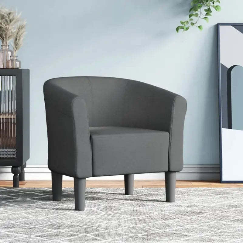 Moderne stof kuipstoel voor woonkamer slaapkamer of kantoor - Donkergrijs / 1 / Zonder voetenbank - Fauteuils &