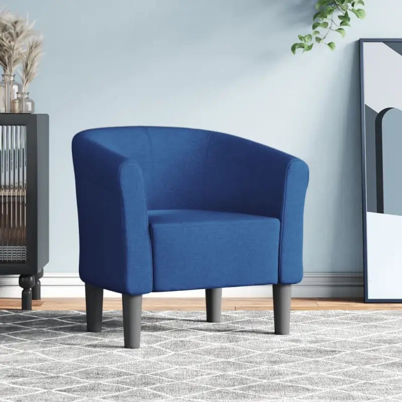 Moderne stof kuipstoel voor woonkamer slaapkamer of kantoor - Blauw / 1 / Zonder voetenbank - Fauteuils & Relaxfauteuils