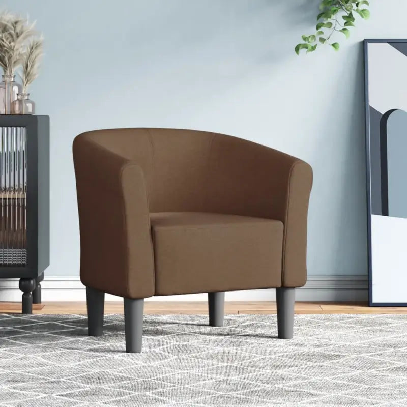 Moderne stof kuipstoel voor woonkamer slaapkamer of kantoor - Bruin / 1 / Zonder voetenbank - Fauteuils & Relaxfauteuils