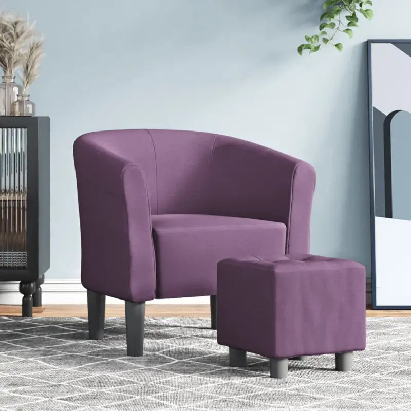 Moderne stof kuipstoel voor woonkamer slaapkamer of kantoor - Paars / 1 / Met voetenbank - Fauteuils & Relaxfauteuils