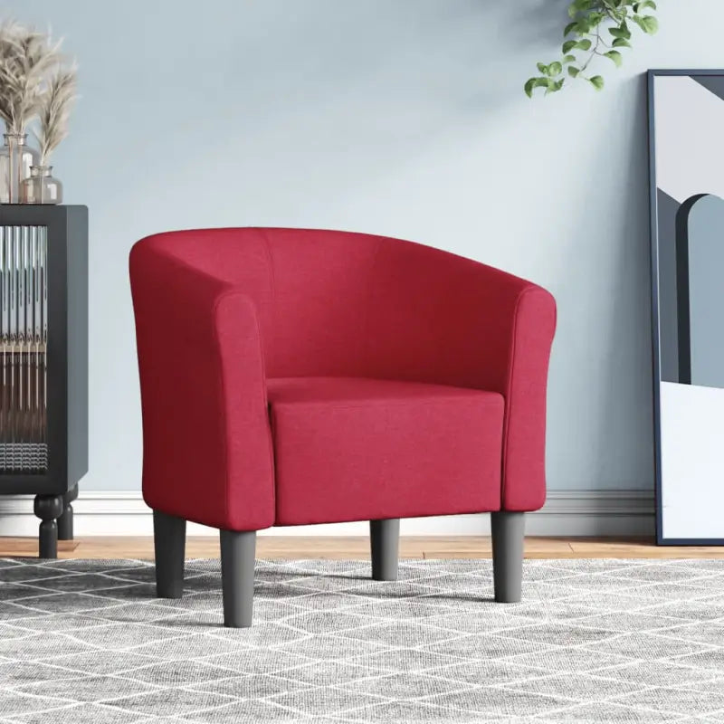 Moderne stof kuipstoel voor woonkamer slaapkamer of kantoor - Wijnrood / 1 / Zonder voetenbank - Fauteuils &