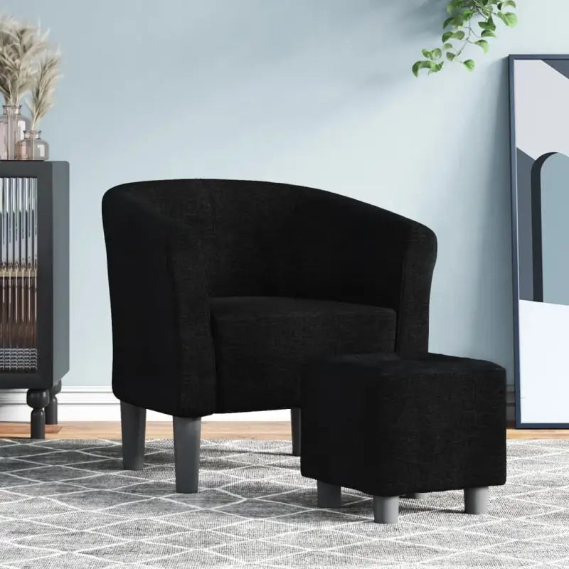 Moderne stof kuipstoel voor woonkamer slaapkamer of kantoor - Zwart / 1 / Met voetenbank - Fauteuils & Relaxfauteuils