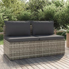 Moderne tuin loungebank met waterdichte zak van poly rattan - 1 / Middenbank (2 st) - Loungebanken