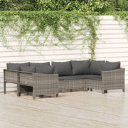 Moderne tuin loungeset met poly rattan en armleuning links - Tuinsets