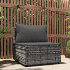 Moderne tuinbank van poly rattan voor dineren en ontspannen - Grijs / 1 / Middenbank - Loungebanken