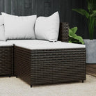 Moderne tuinpoefs met poly rattan voor stijlvol ontspannen - Bruin en crème / 1 - Tuinpoefs