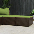 Moderne tuinpoefs met poly rattan voor stijlvol ontspannen - Bruin en groen / 2 - Tuinpoefs