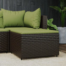 Moderne tuinpoefs met poly rattan voor stijlvol ontspannen - Bruin en groen / 1 - Tuinpoefs